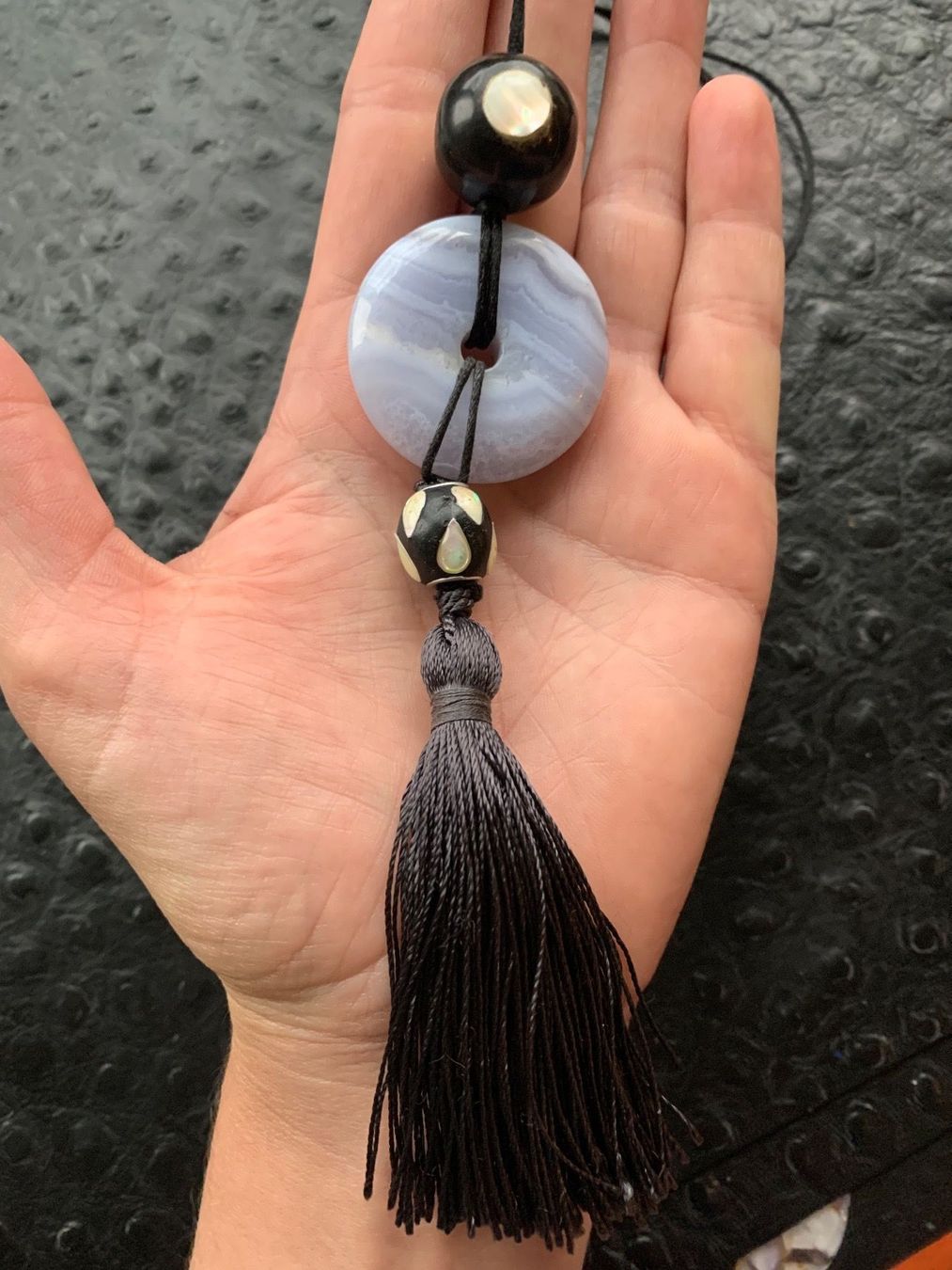 Ketten: Lange Kette mit Chalcedon – Neu (gemäss Beschreibung) aus Birsfelden von Exclusivity 1