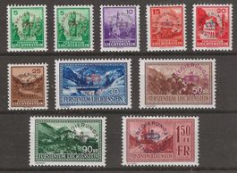1934-36 : Serie FL Dienstmarken Nr. 11 - 14, + 16 - 20 *
