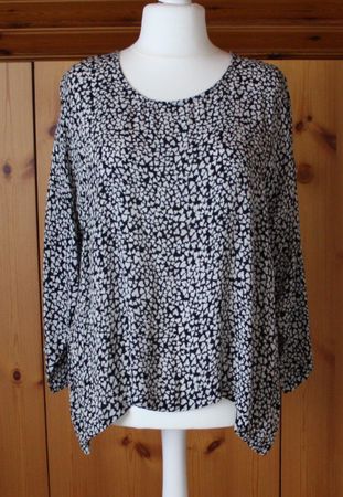 Bluse Langarm schwarz - weiss Gr. XL