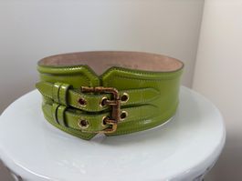 BURBERRY Taliengürtel Lackleder hellgrün 70/28