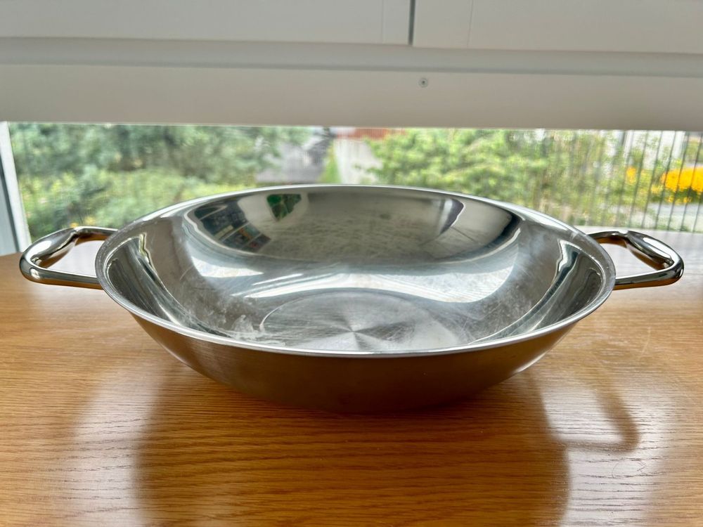 Wok Non Revêtu Kuhn Rikon Culinary Fivepluy - 24 Cm - 5 Couches (acier-inox/aluminium) - Compatible Induction Et Tous Feux - 10