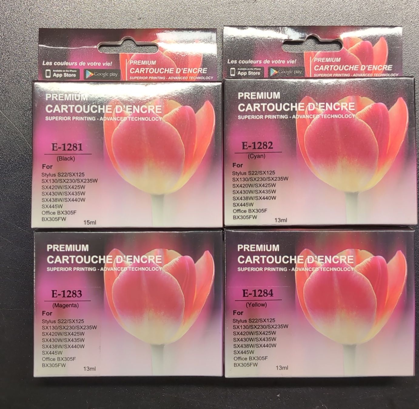 Hewlett Packard Cartucce per stampanti & toner: Cartouches neuves E-1281, E-1282, E-1283, E-1284 scellées... – Nuovo e nell'imballaggio originale da Lausanne venduto da Station84