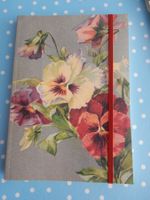 NEU Notizbuch A5 mit Blumenmotiv Schreibbuch Stiefmütterchen
