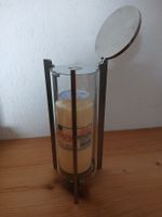 Modernes Grablicht mit Kerze ( Chromstahl )