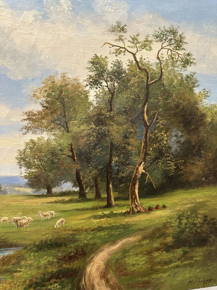 Dipinti: Ölgemälde Landschaft mit Schafen – Usato da Ebikon venduto da Gaenggeliwaar 4