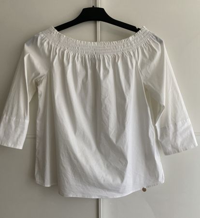 Rich&Royal Bluse Weiss Baumwolle Off-Shoulder Gr.34