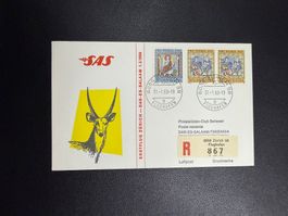 SAS Erstflugbrief Zürich - Dar ES Salaam 1968