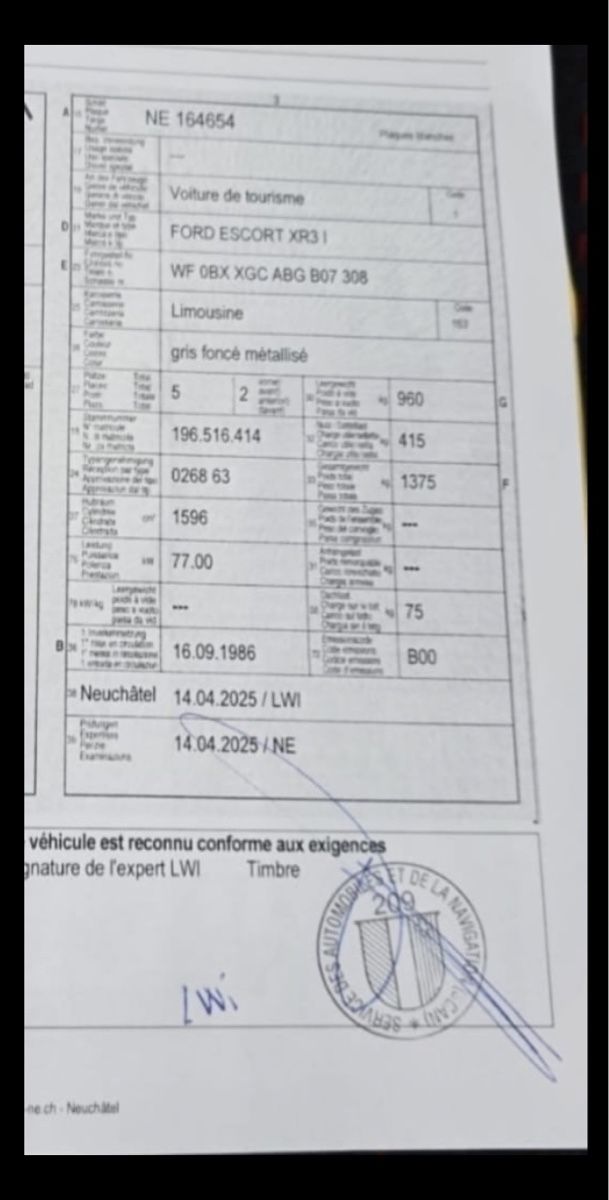 Automobili: Ford Escort XR3i 1986 – Usato da Gampelen venduto da myd_xl9j 4