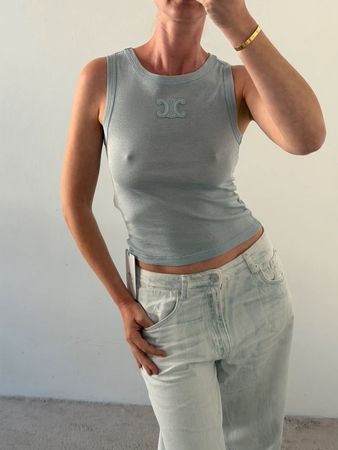 Celine DO Top Babyblau Gr. XS 34 nagelneu mit Etiketten