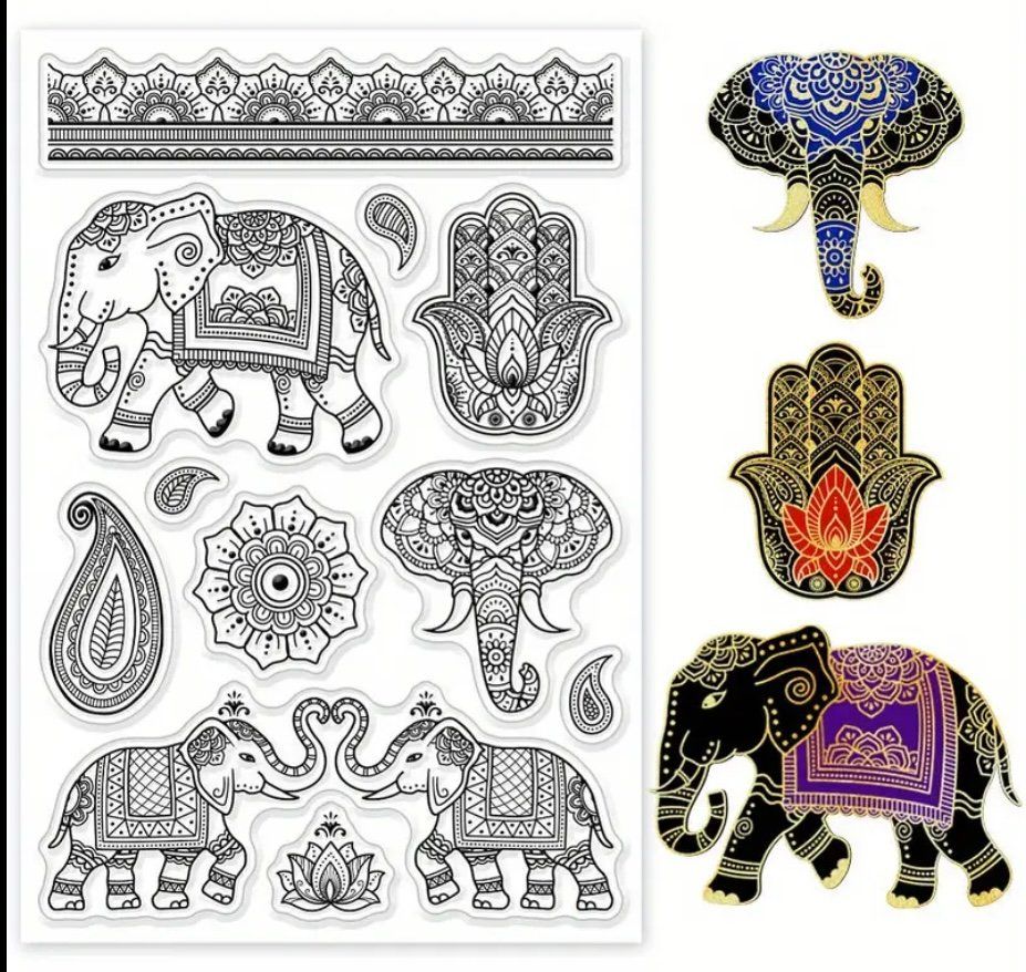 Stempel: Silikonstempel Indischer Elefant – Neu und originalverpackt aus Kaltbrunn von schere-stein-papier
