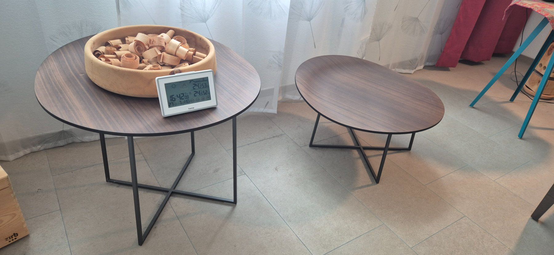 Tischset: 2 Design Beistelltische aus Eucalyptusholz – Gebraucht aus Unterägeri von A-Rod 2