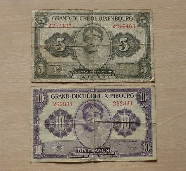 Banconote: Luxembourg ++ 5 und 10 Francs ND – Usato da Walkringen venduto da Casablanca777