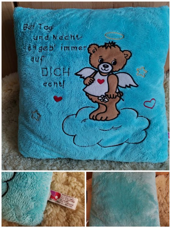 Kissen Schutzengel Spruch türkis blau ab 1 fr Kaufen auf Ricardo