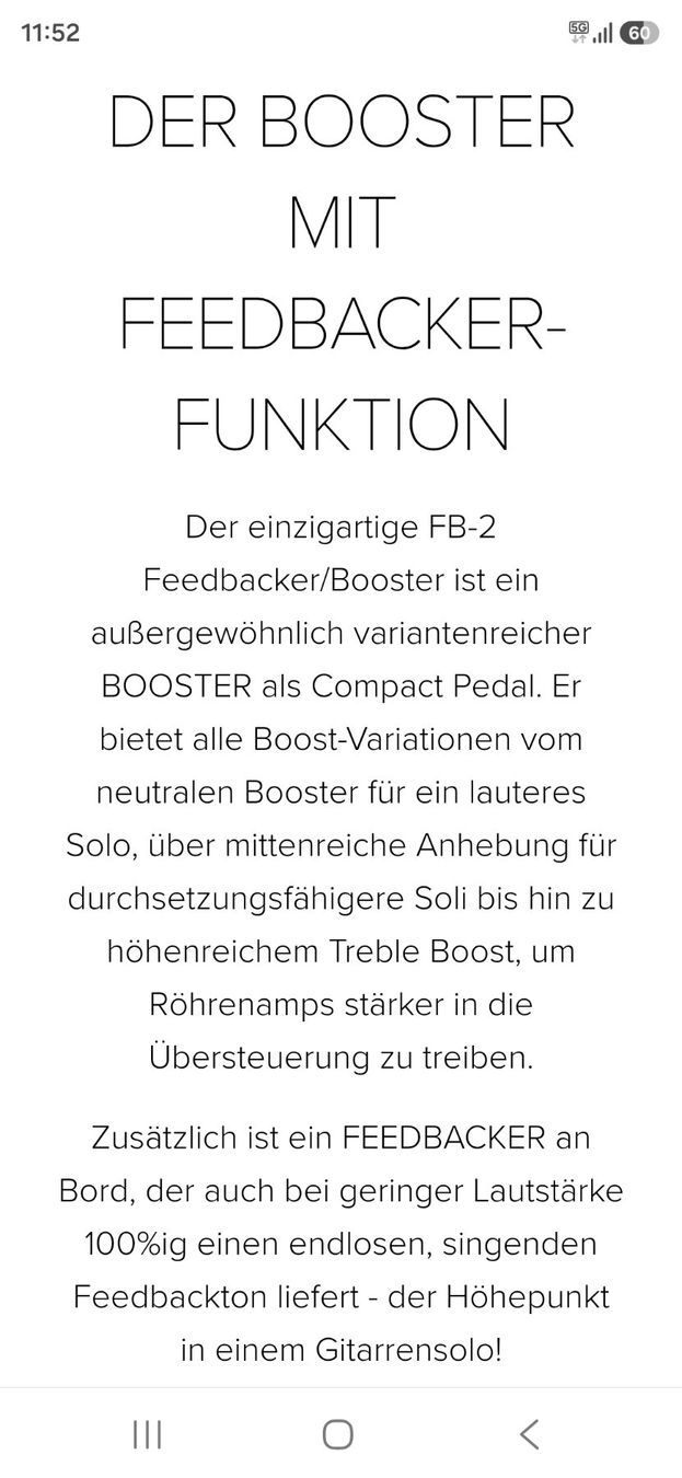 Boss Instruments de musique: BOSS FB-2 FEEDBACKER BOOSTER – Neuf (Voir description) à Zürich par Antiquedealer 6