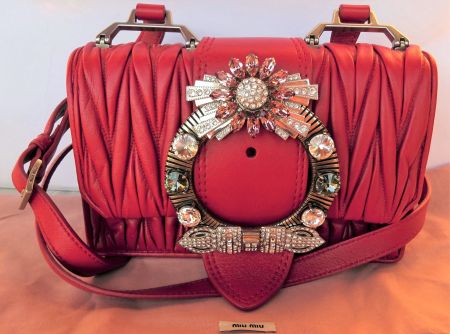 MIU MIU Originale! Nuova! borsa in pelle e cristalli!