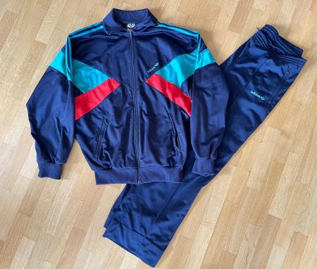 80er ADIDAS Trainingsanzug Jacke + Hose vintage M Lugano