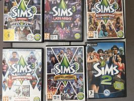 PC-Spiele Sims2 und Sims 3 + Erweiterungspakete