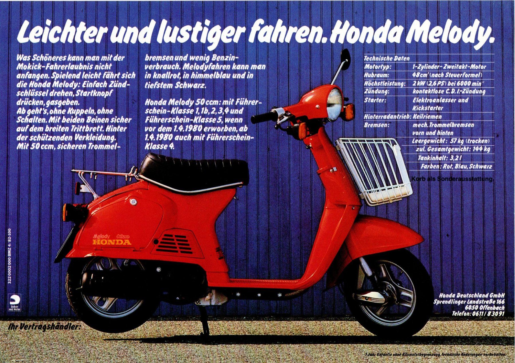 Honda Scooters: Honda Melody / Lead - Originalprospekt – Gebraucht aus Malans GR von Chueche427 3