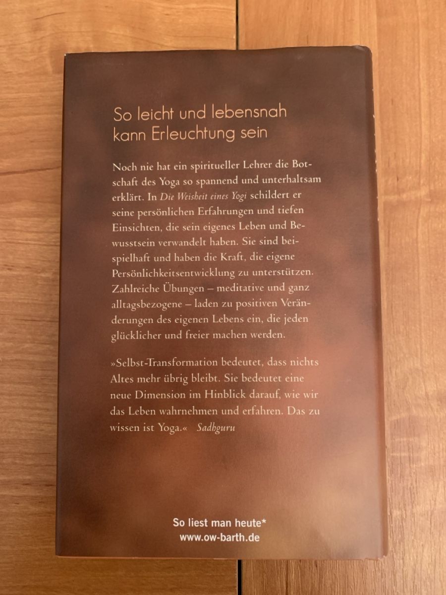 Libri: Sadhguru Die Weisheit eines Yogi – Nuovo (secondo la descrizione) da Auslikon venduto da Moisefeder 1