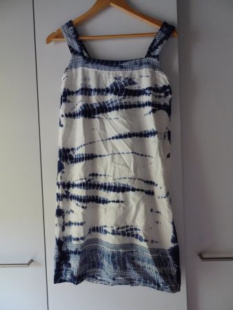 Blau-weisses Baumwoll Kleid von ESPRIT Gr. 34 - 251014