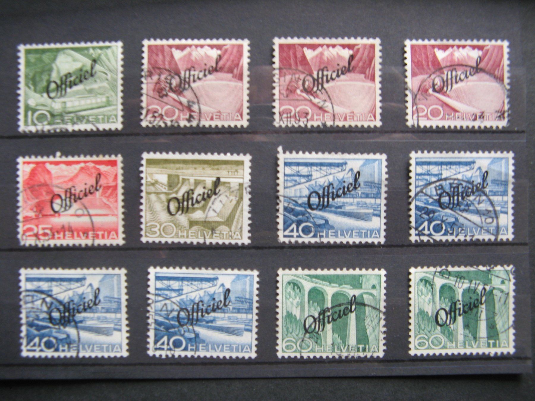 Alle Briefmarken: Verwaltungsmarken (D II) Technik und Landschaft gestempelt – Gebraucht aus Frauenfeld von Interessent1