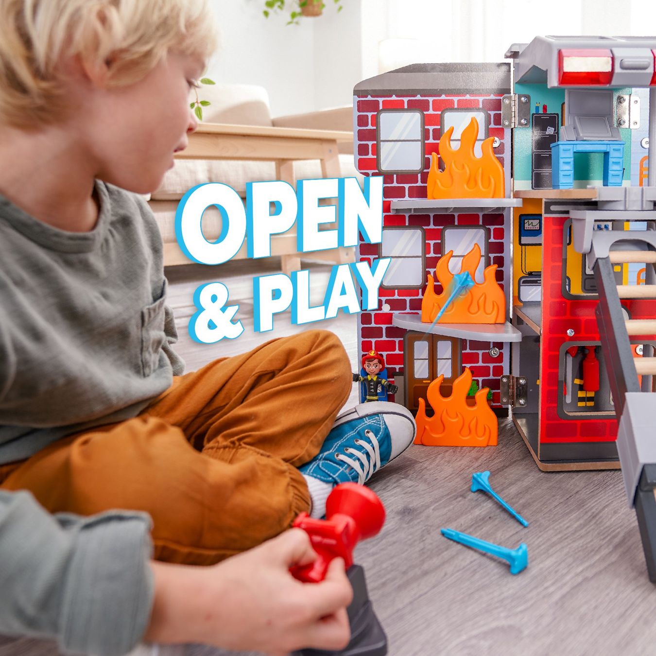 Giocattoli: 2-in-1-Feuerwehrauto-Spielset – Nuovo e nell'imballaggio originale da Erlinsbach venduto da Home-World 3