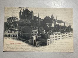 Alte Ansichtskarte von Lausanne mit Tunnel und Chateau