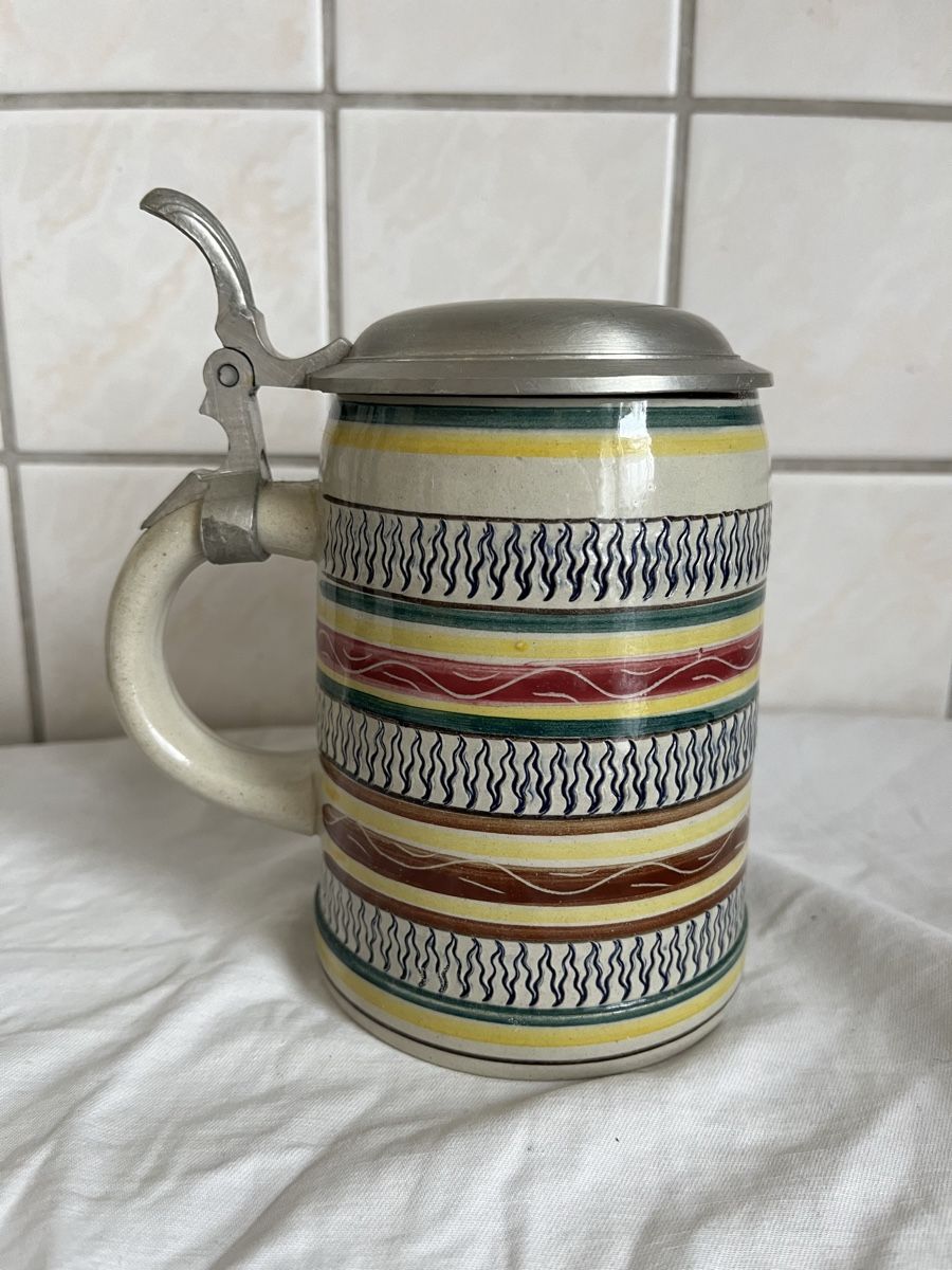 Bicchieri: Bierkrug mit Zinndeckel – Nuovo (secondo la descrizione) da Rheineck venduto da CoGer 3