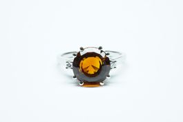 Fingerring 18k Weissgold mit Citrin