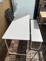 Ikea Klappbarer Gartentisch weiss + 2 Sitzbänke