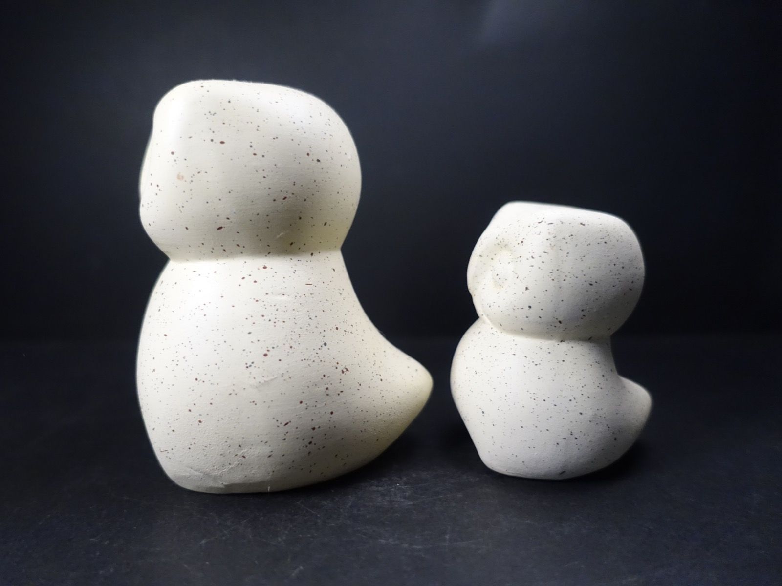 Figuren: Grosse und kleine Eule aus weisser Keramik – Gebraucht aus Russikon von Eulenfeder 3