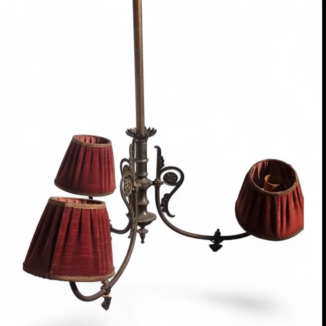 Kronleuchter & Deckenlampen: Deckenlampe mit 3 Schirmen antik Messing – Gebraucht aus Zürich von Pinogaudio 6