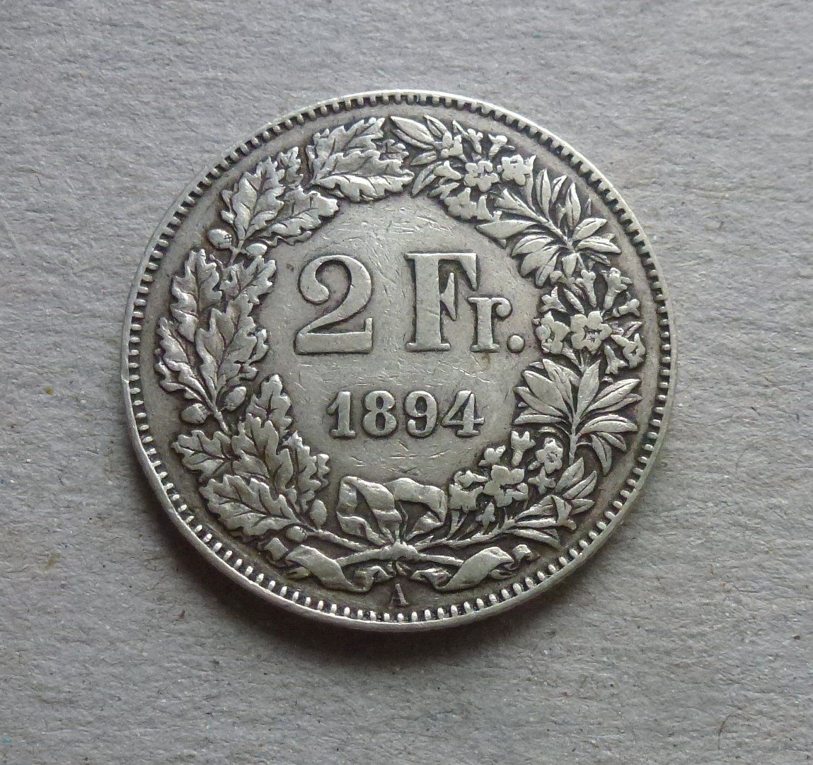 Tutti le monete: ++ 2.- Franken 1894, gute Erhaltung – Usato da Walkringen venduto da Casablanca777
