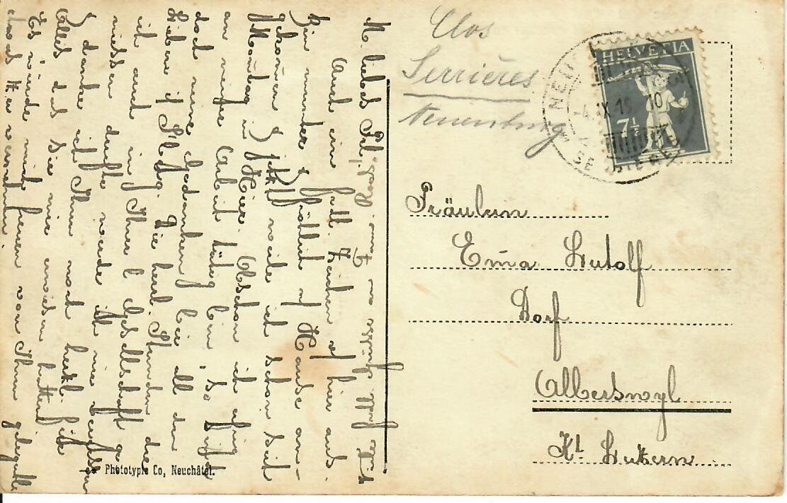 Cartoline postali: Neuchâtel – Usato da Hochdorf venduto da Ziegel-16 1