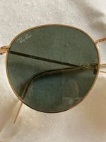 Lunettes de Soleil Ray-Ban Rondes Or Verre Vert Like New!