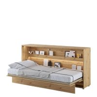 Schrankbett MIKE Horizontal Eiche + LED - 90x200cm