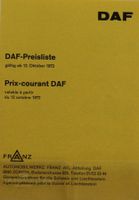 NEUWAGEN PREISLISTE | DAF ALLE MODELLE | AB 10.1972 - DE/FR