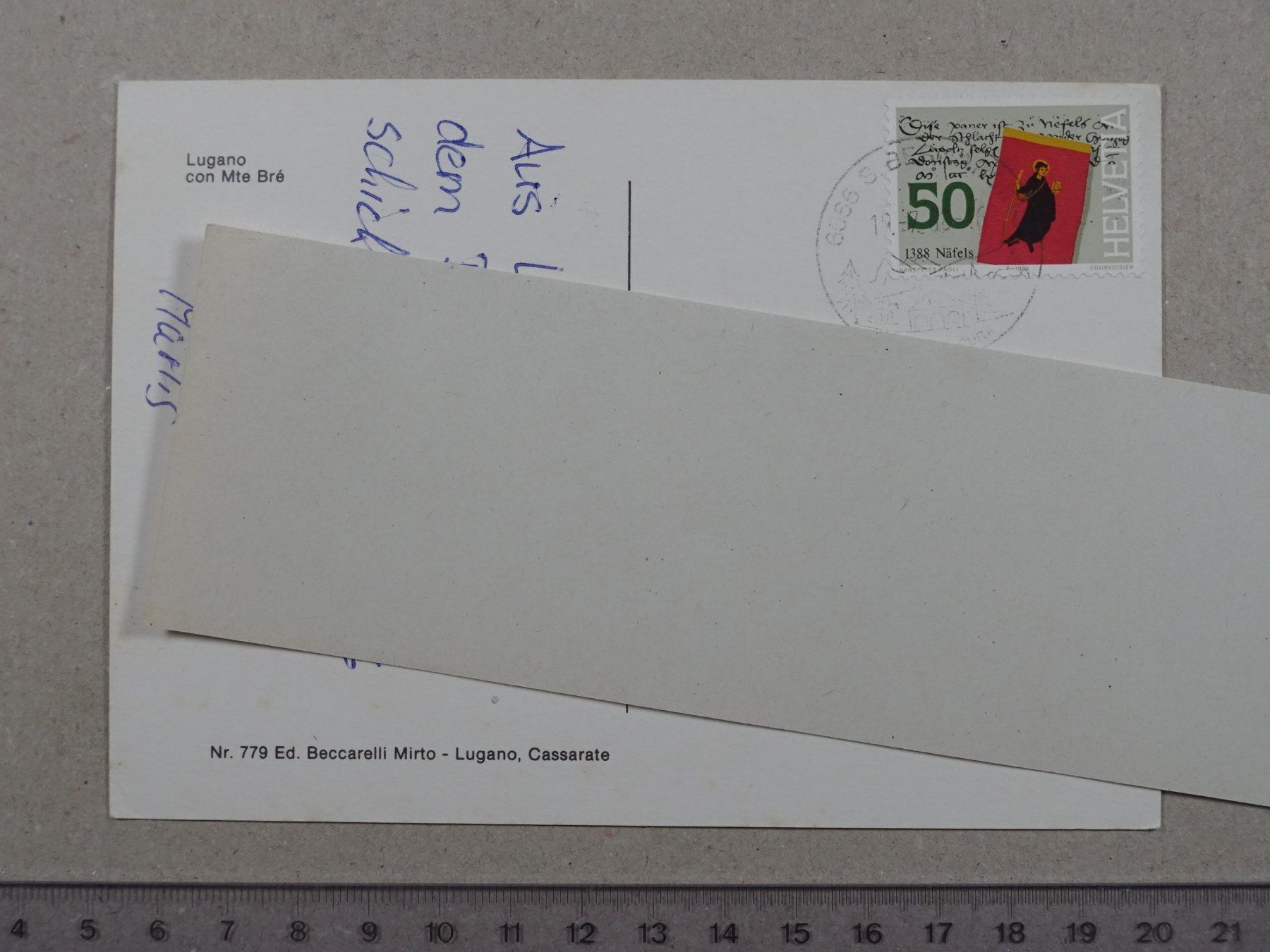 Cartoline postali: Lugano, 1988 – Usato da Lenzburg venduto da fh1 1