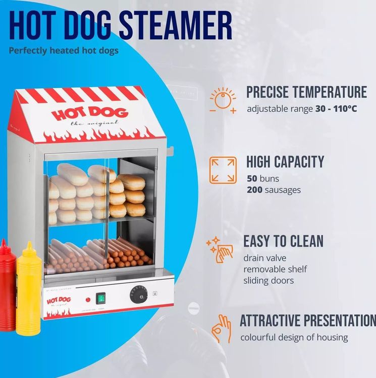 Hot Dog Wärmer / Hot Dog Steamer Top Zustand (Neu (gemäss