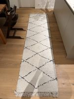 Läufer Teppich Rautenmuster creme Grösse 310x80cm