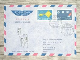 TR102 Enveloppe + Timbre Suisse 1968 Theme Aviation