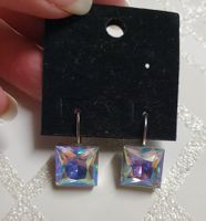 Neu: 1 Paar Ohrhänger Kristalle Regenbogenfarben