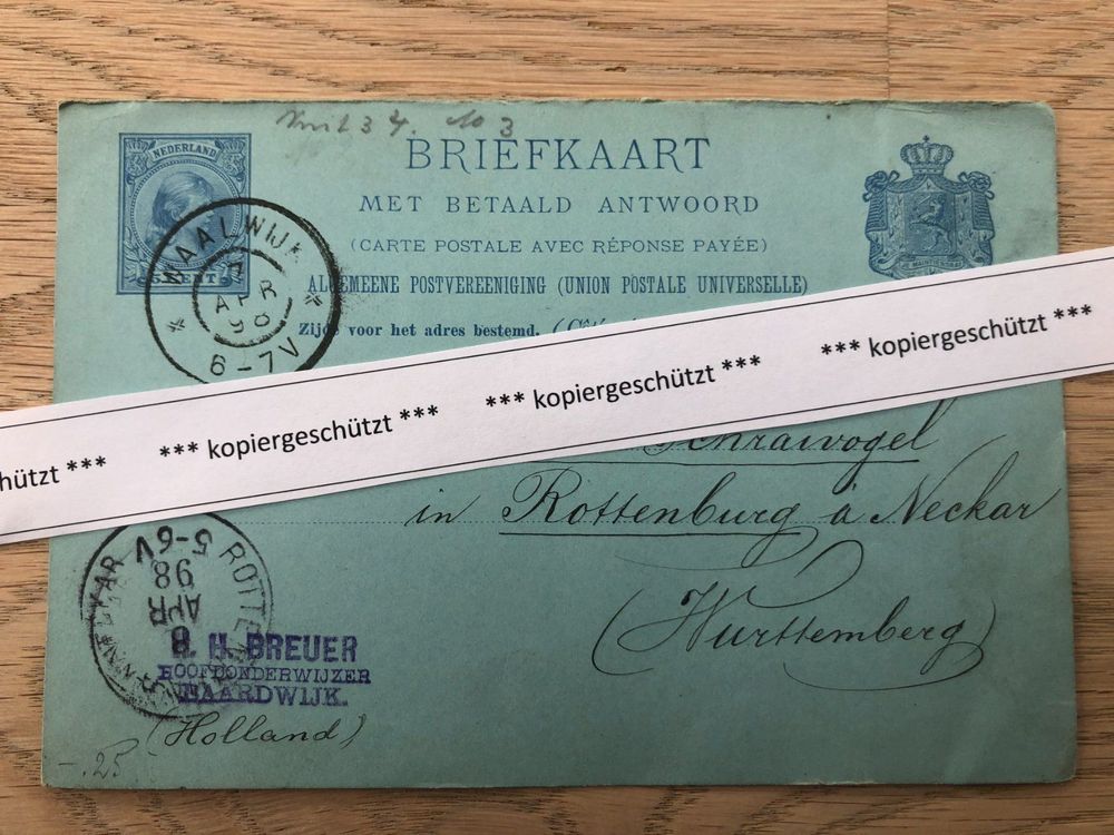 1898 Postkarte Holland Deutschland AK Kaufen auf Ricardo