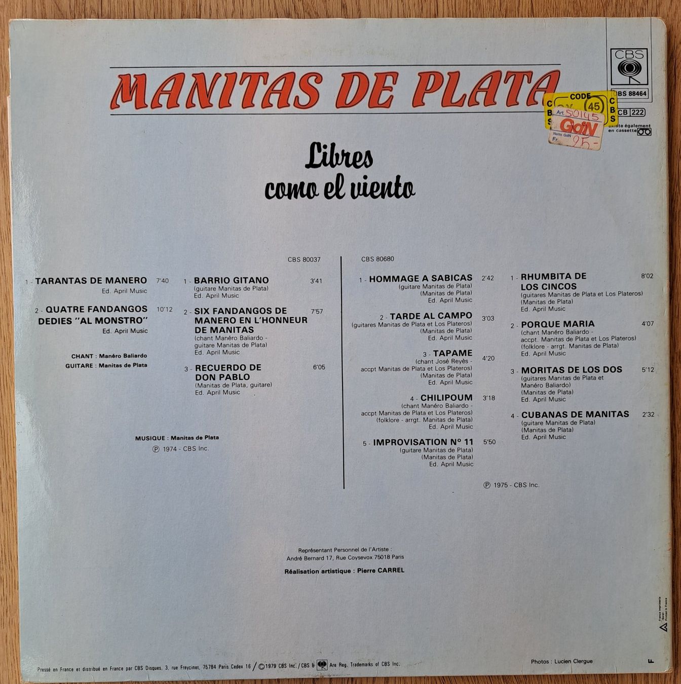 Dischi in vinile: Manitas De Plata - Libres como el viento (2 LP) – Usato da Meggen venduto da Ricardokoch 1