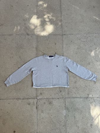 Polo Ralph Lauren Cropped Fleece Sweatshirt Grey Women's