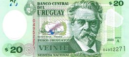 Uruguay 20 Pesos  Polymer Serie A  P-101 UNZ