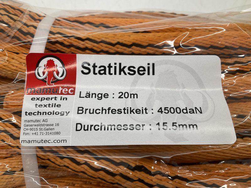 Mamutec Seile: 20m Mamutec Statikseil 15.5mm ø – Neu und originalverpackt aus Kehrsatz von CIVOMILES 2