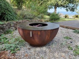 Feuerschale von Grillland mit Grillring aus Stahl