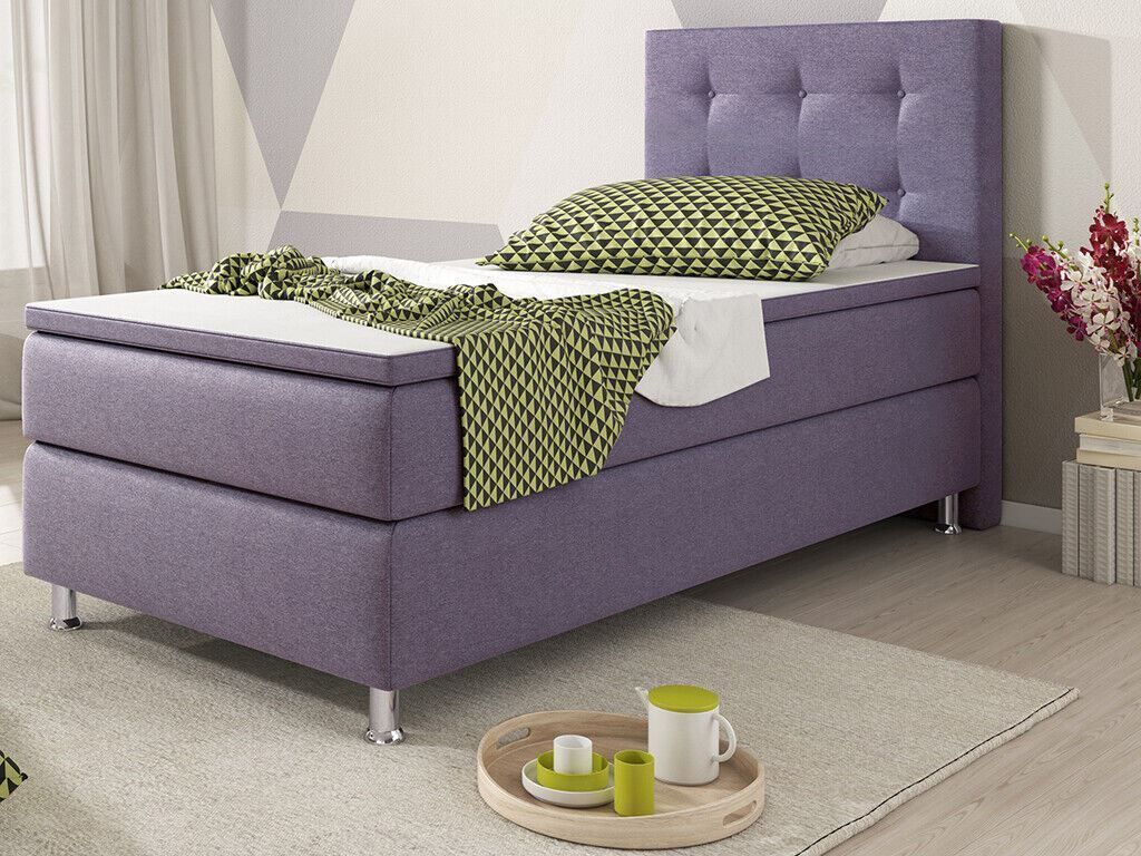 Betten: Boxspringbett 90x200 Lila Einzelbett Doppelbett Bett – Neu und originalverpackt aus Wallenwil von toesstal-vertrieb 2