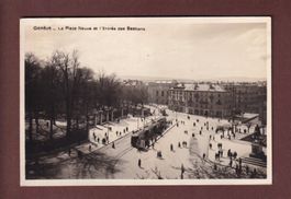 GENEVE - Place Neuve - Entrée des Bastions - Tram - 1935